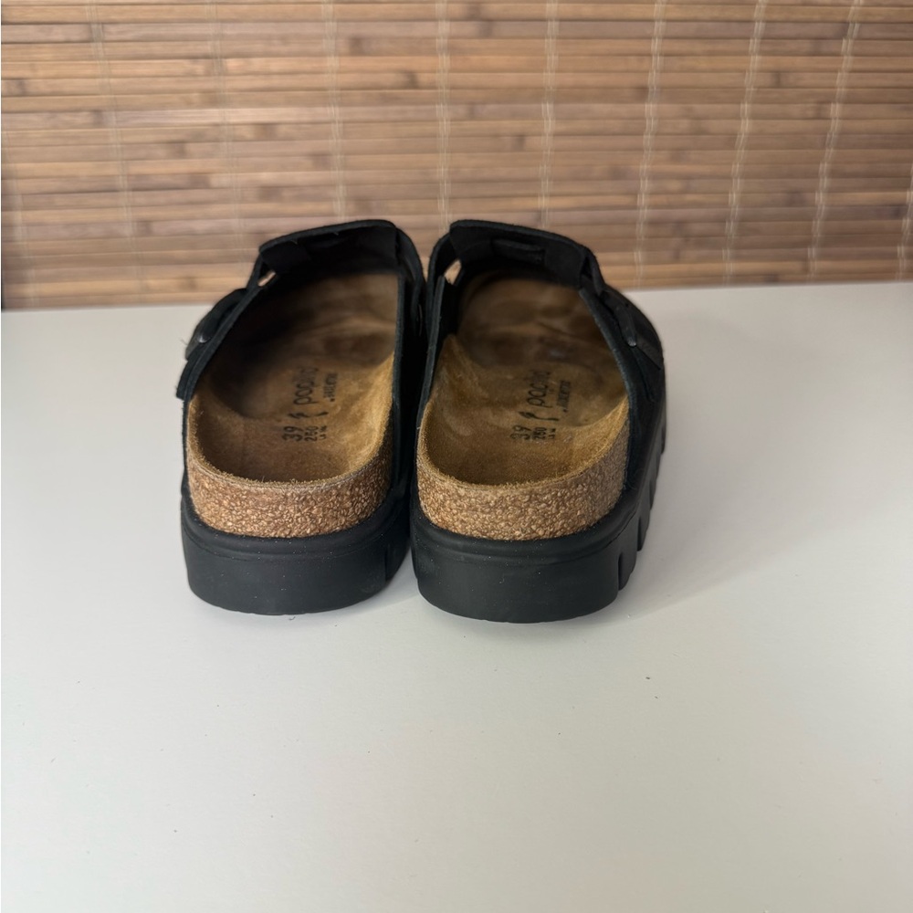 Birkenstock Papillo Boston Chunky Clogs in Black Suede 8 - Picture 6 of 9